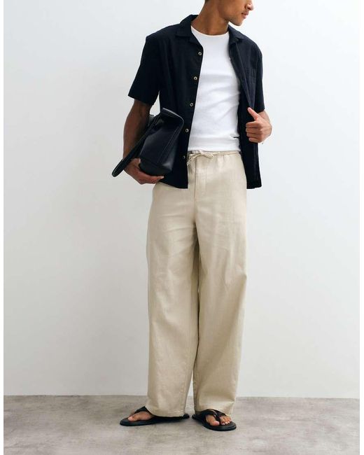 Only & Sons Multicolor Wide Fit Trouser With Linen for men
