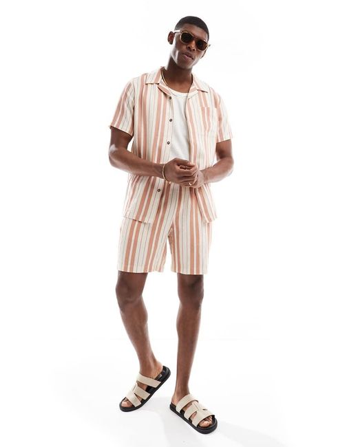 Camicia Color Pietra A Righe di New Look in Pink da Uomo