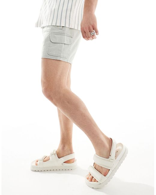 ASOS – schmal geschnittene cargo-shorts in White für Herren