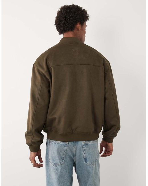 ASOS Green Faux Suede Oversized Jacket for men