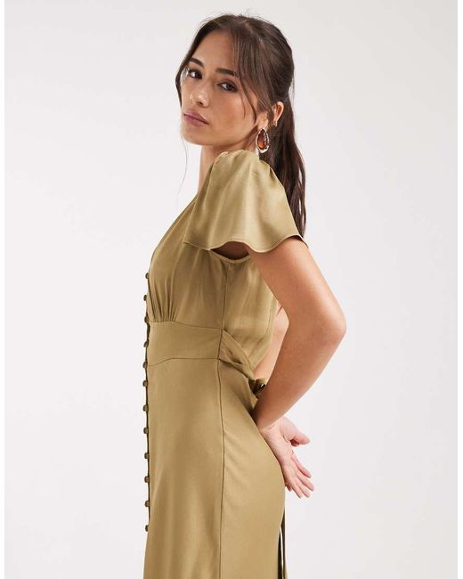 Maids To Measure Metallic Bridesmaid Button Front Maxi Dress