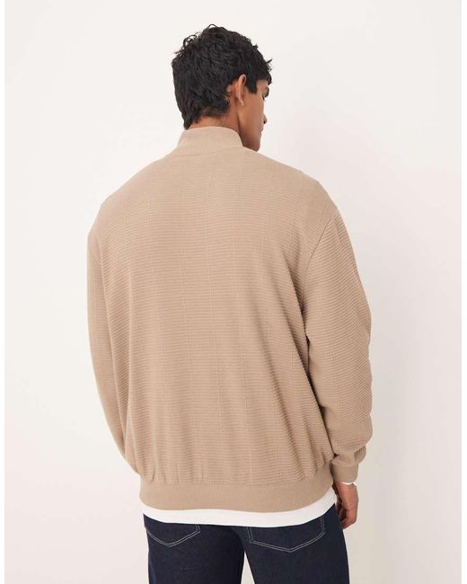 Sudadera Beis Extragrande Con Cremallera Corta De -Neutro ASOS de hombre de color Natural