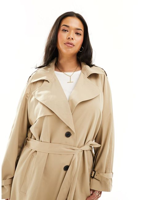 ONLY White Longline Trench Coat