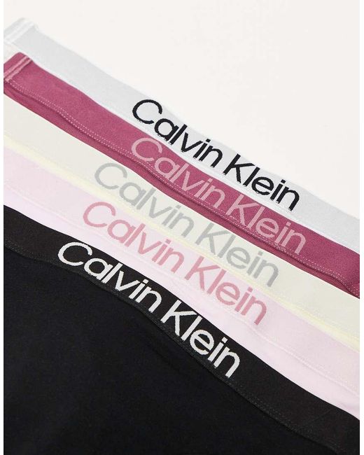 Calvin Klein Multicolor Extra Soft Cotton 5 Pack Thongs