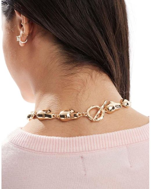 Collana Dorata Con Dettaglio Di Perline di ASOS in Natural
