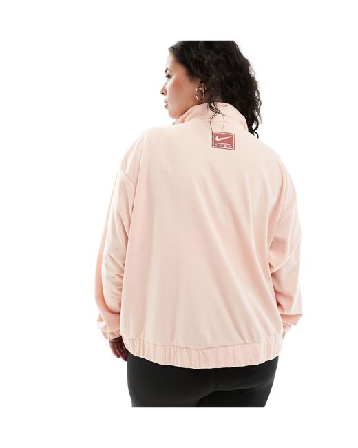 Nike Pink Plus – swoosh run dri-fit – laufjacke aus fleece mit logo und reißverschluss