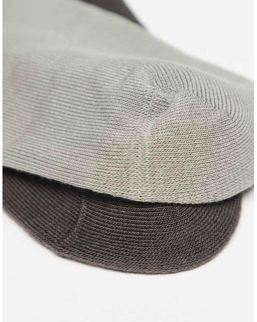 Pack De 2 Pares De Calcetines Deportivos De Color Gris Y Caqui De -Verde Adidas Originals de color Gray