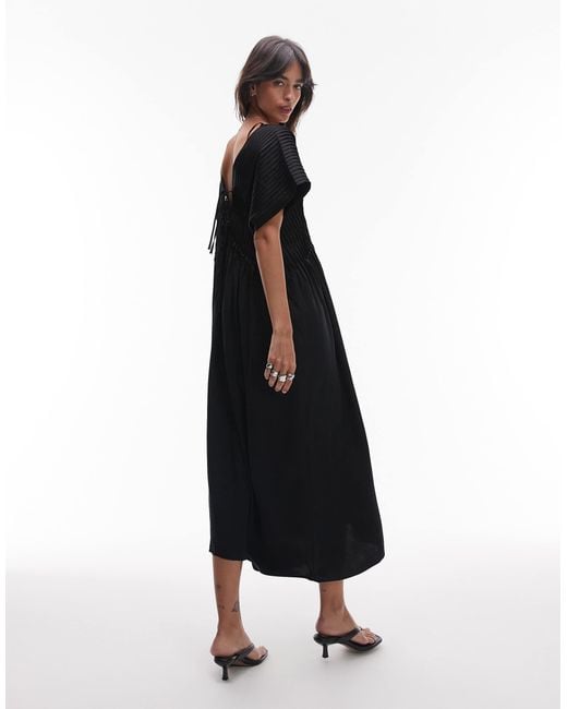 & Other Stories Midaxi Dress With Pintuck Bodice in Black | Lyst