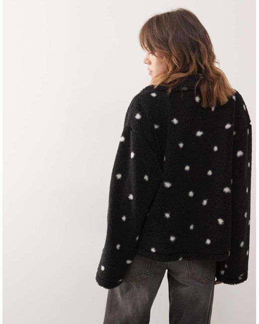 Monki Black Zip Up Fleece