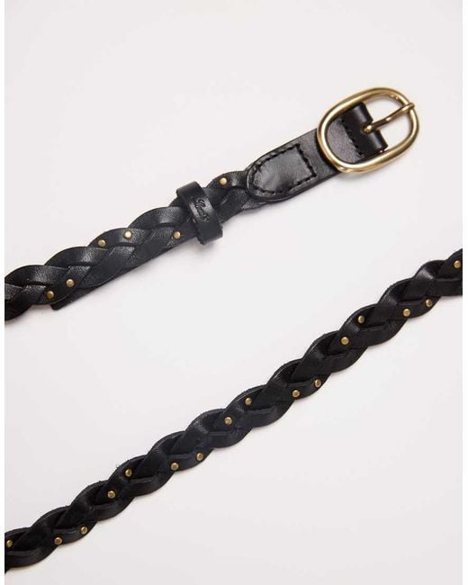 Levi's Blue Leather Plait Skinny Leather Belt
