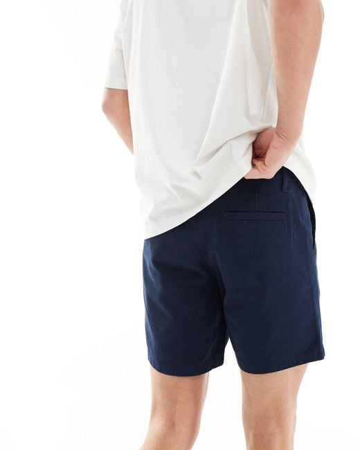 ASOS White 2 Pack Slim Stretch Mid Length Chino Shorts for men