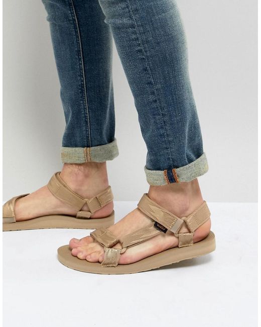 Beige teva sandals hot sale