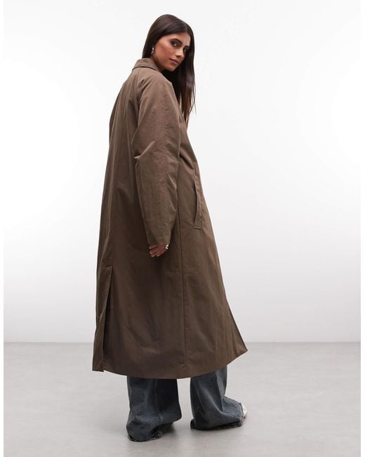 Collusion Brown Longline Trench Jacket