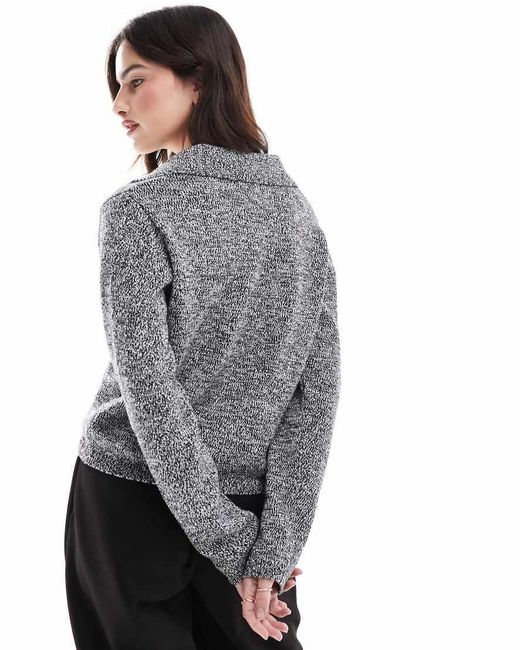 ASOS Gray Knitted Collar Jumper
