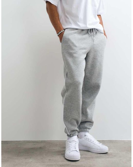 ASOS White Cuffed jogger With Piping for men