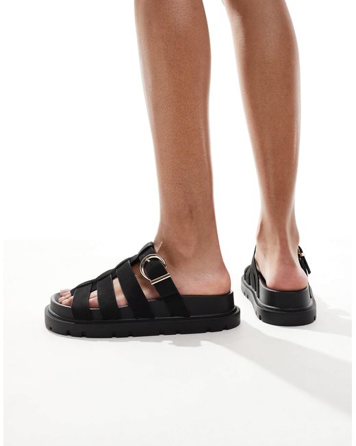 Mules style spartiates à semelle chunky New Look en coloris Black