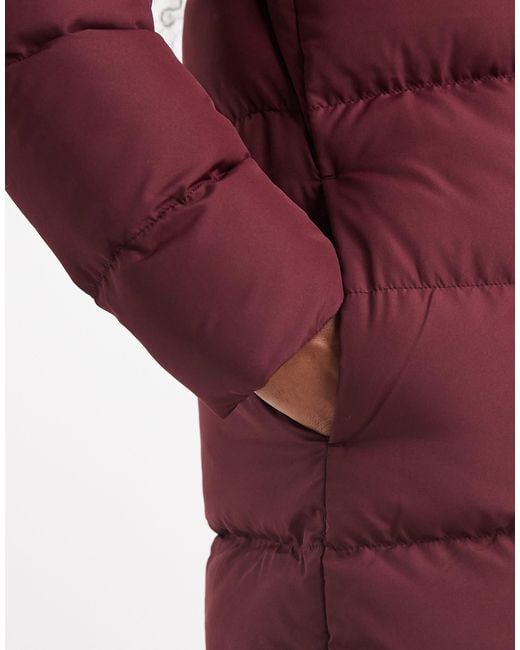 Threadbare Red Short Puffer Coat With Hood