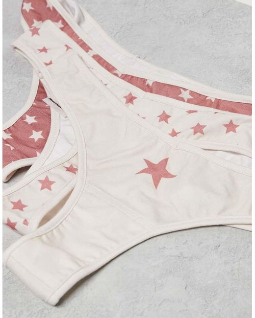 Daisy Street White 3 Pack Star Graphic Pant Set