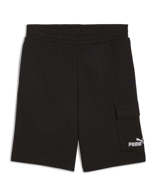 PUMA Black Essentials No. 1 Logo Cargo 10" Shorts for men