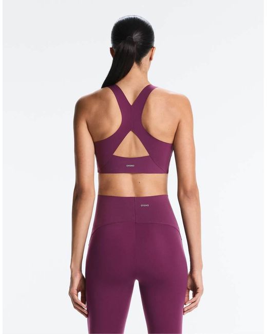 Oysho Purple Medium-support Compressive Bra With Cups