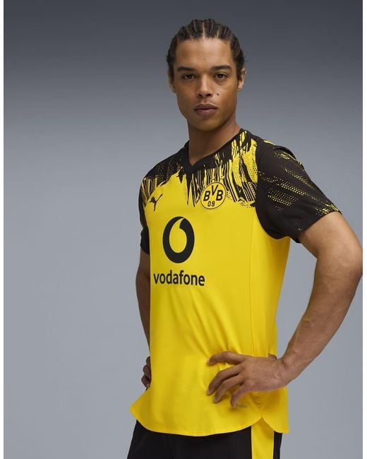 PUMA Yellow Borussia Dortmund 25/26 Authentic Home Jersey for men
