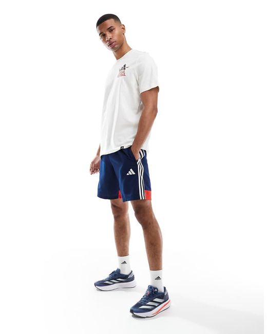 Camiseta Blanca Con Estampado Gráfico De Adidas Football-Blanco Adidas Originals de hombre de color White