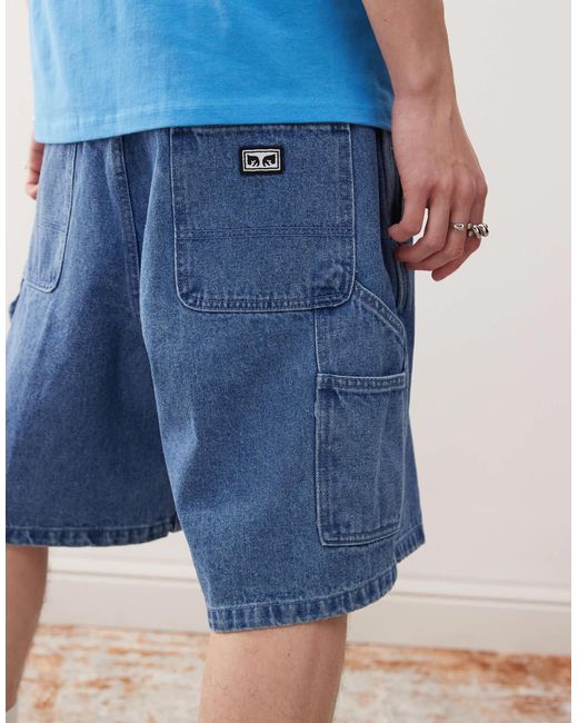 Obey – bigwig – carpenter-jeans-shorts in Blue für Herren