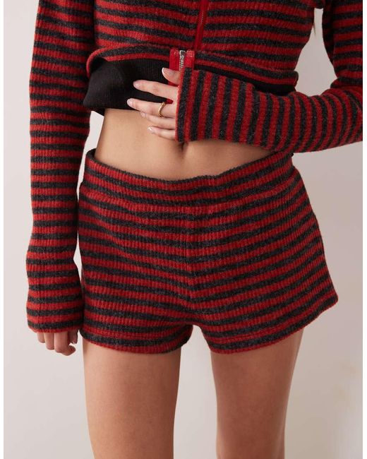 Lioness Red Housewife Knit Micro Shorts