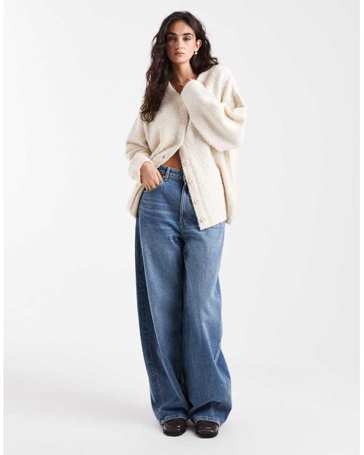ASOS Natural Boucle Boyfriend Cardigan