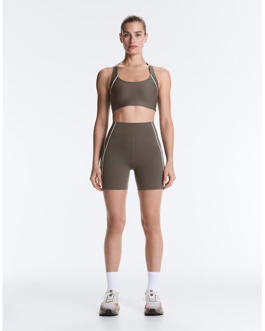 Oysho Gray Perfect-Adapt 15Cm High-Rise Short Leggings With Seams