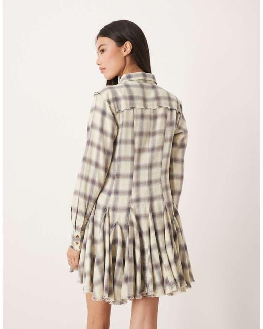 ASOS Natural Mini Shirt Dress With Nipped