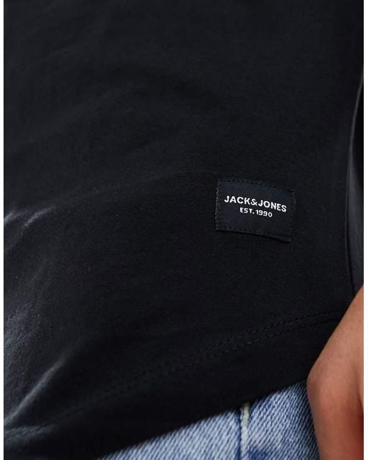 Jack & Jones Blue Originals 3 Pack Curve Longline T-Shirt for men