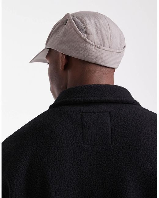ASOS – trapper-kappe aus ripstop in Black für Herren