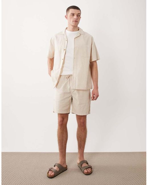 River Island Natural Pull On Shorts for men
