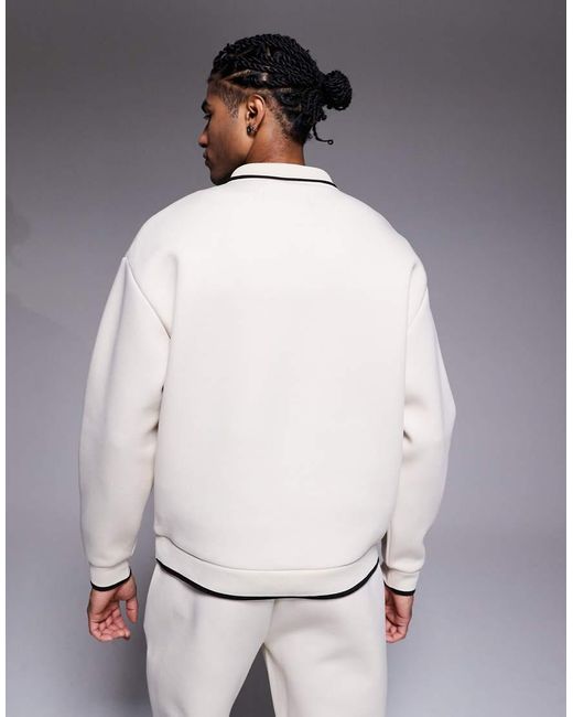 River Island Gray Premium 1/4 Zip Sweatshirt Co-Ord for men