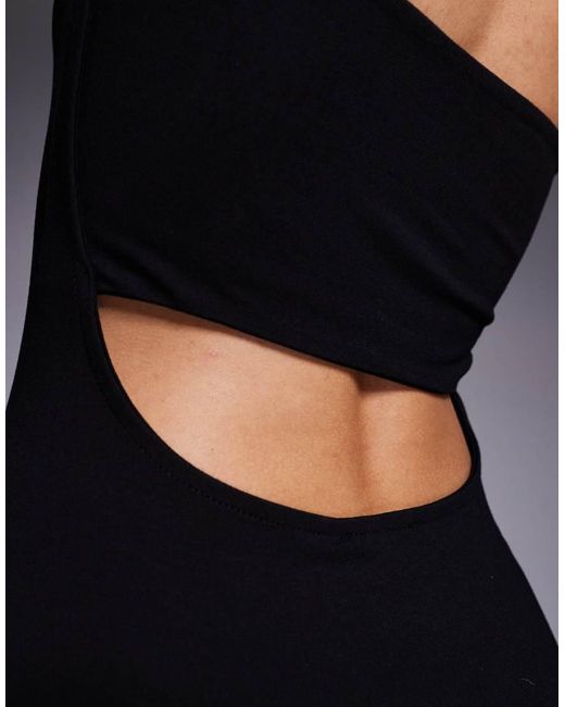 ASOS Blue Square Neck Softline Mini Dress With Drape Back
