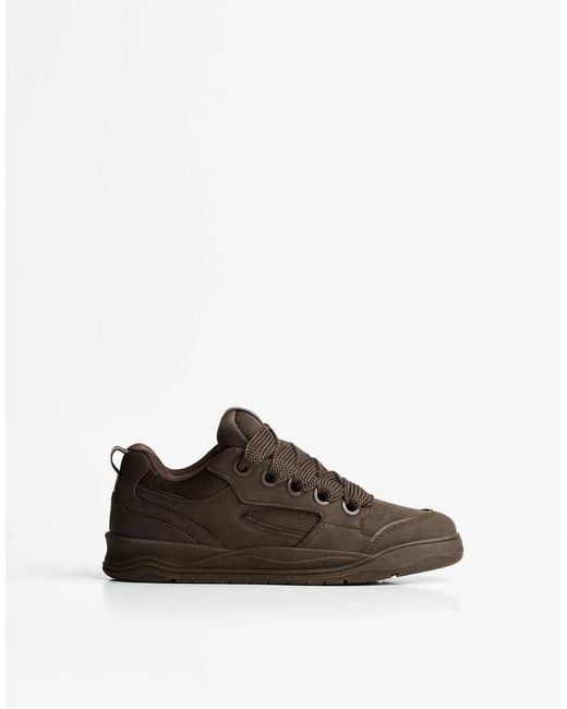 Bershka Brown Chunky Skater Trainers for men