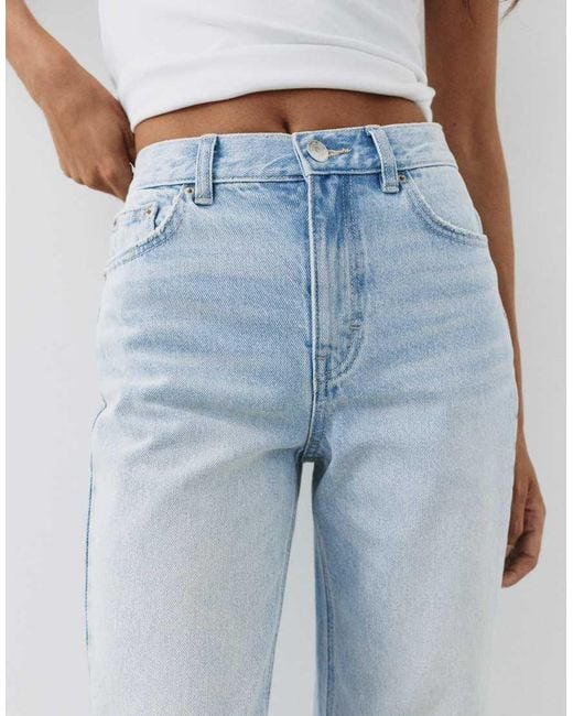 Pull&Bear Blue High-waist Mom Fit Jeans
