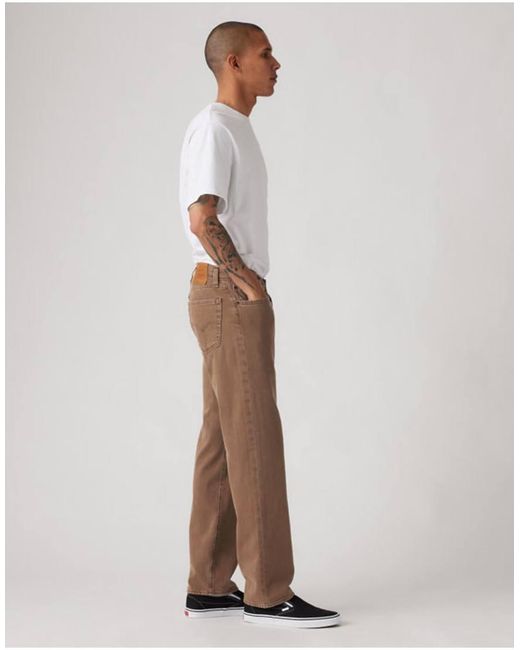 Levi's White 555 Relaxed Straight Jeans for men