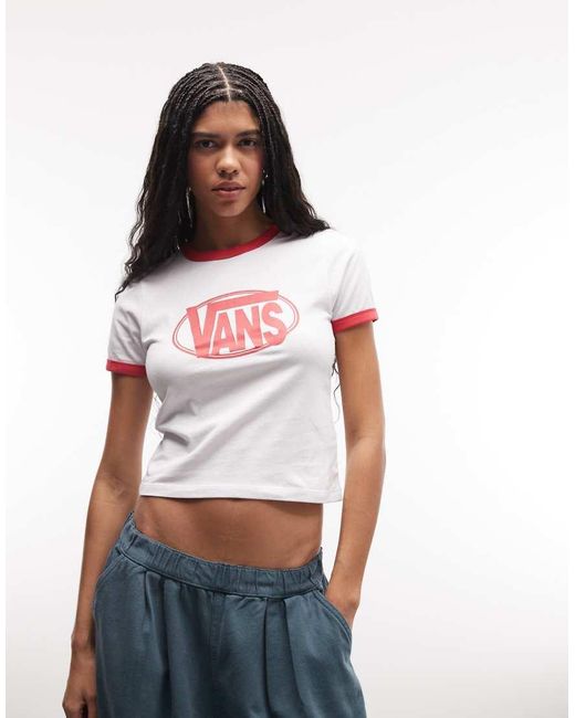 Vans Red Center Chest Ringer Tee