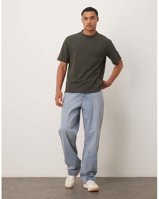 Mango Gray Fine Knitted T-shirt for men