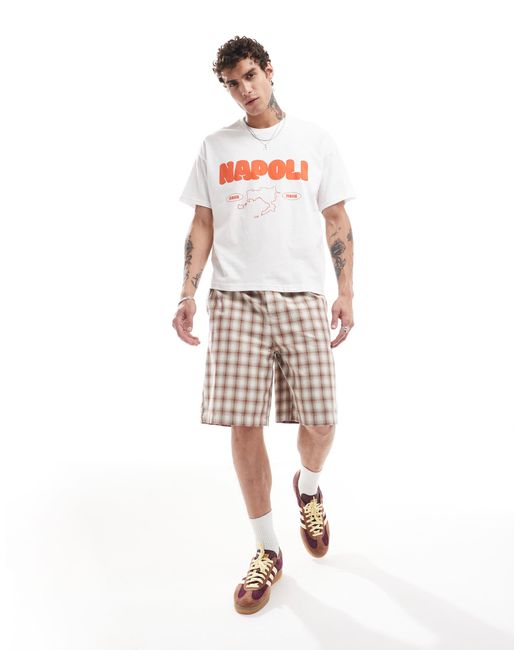 ASOS White Boxy Oversized T-shirt With Napoli Front Print for men