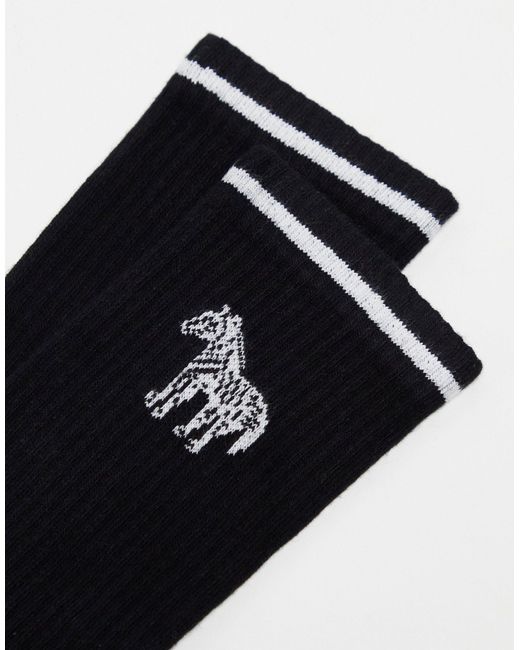 PS by Paul Smith Black Paul Smith Sport Socks With Zebra Logo for men
