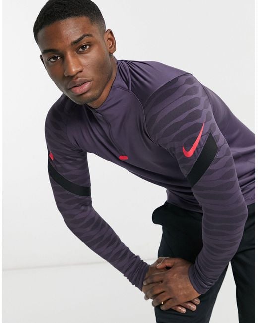 nike football strike drill top in grey