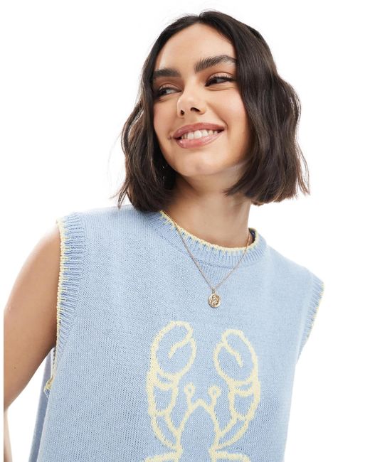 ASOS Blue – gestricktes tanktop