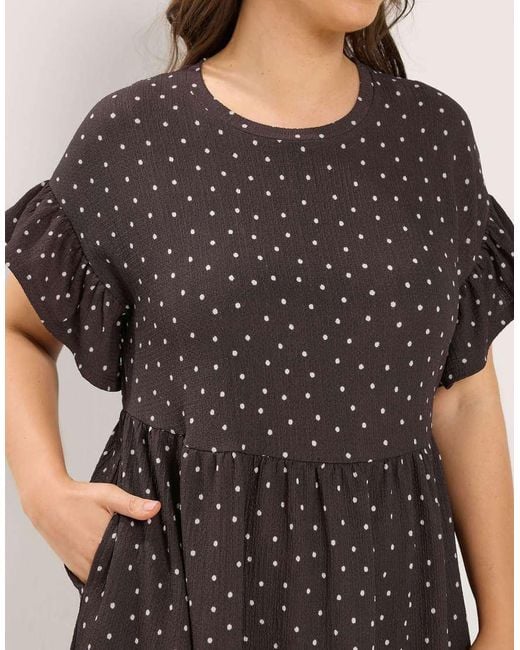 Yours Clothing Brown Polka Dot Midi Dress