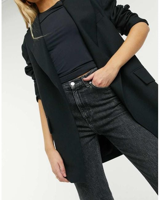 & Other Stories Black Favourite Cotton Straight Leg High Rise Jeans
