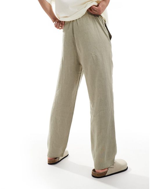 Weekday Natural Seth Linen Blend Trousers for men