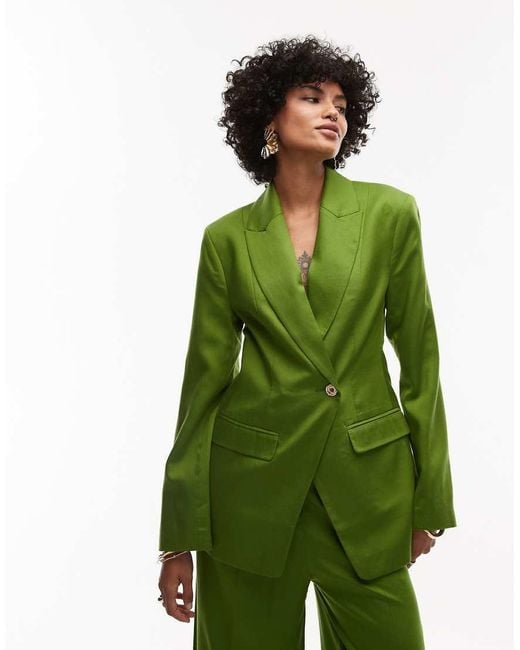TOPSHOP Green Co Ord Premium Wedding Guest Occasion Blazer