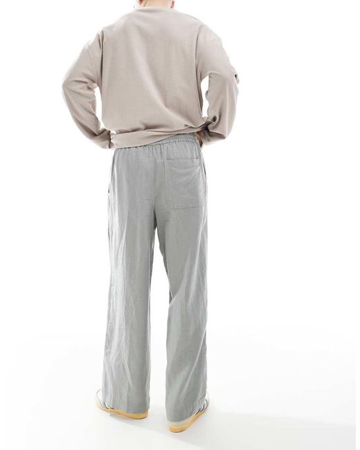 Pantalones Holgados De Lino De -Verde Cotton On de hombre de color Gray